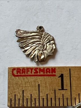 Vintage Sterling Silver Native American chief bracelet charm 925
